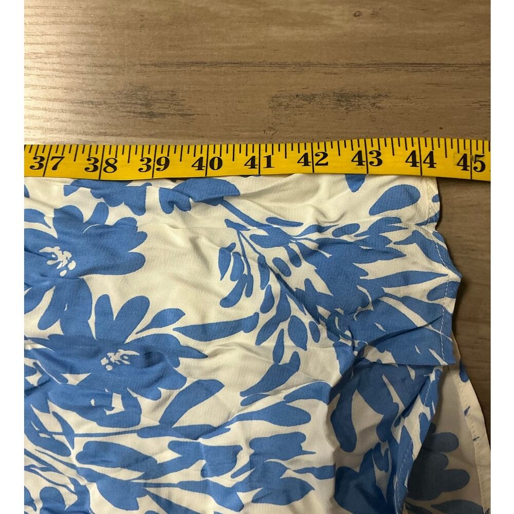A New Day Blue/White Floral Ruffle Maxi Dress Size 6 - Picture 8 of 8